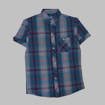 BOYS CASUAL Green CHK SHIRT