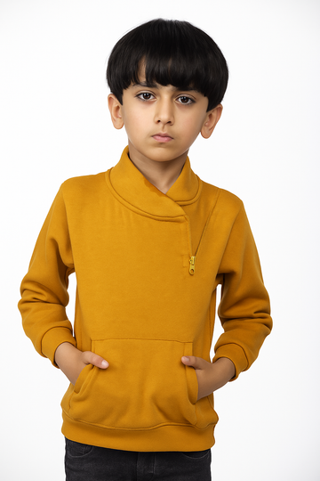 Boys Hood Mock Neck