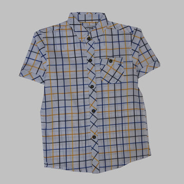 BOYS CASUAL White CHK SHIRT
