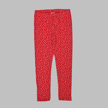 Girls' Printed red Tights
