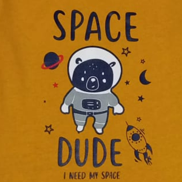 Boys SPACE DUDE MUSTERD T SHIRT