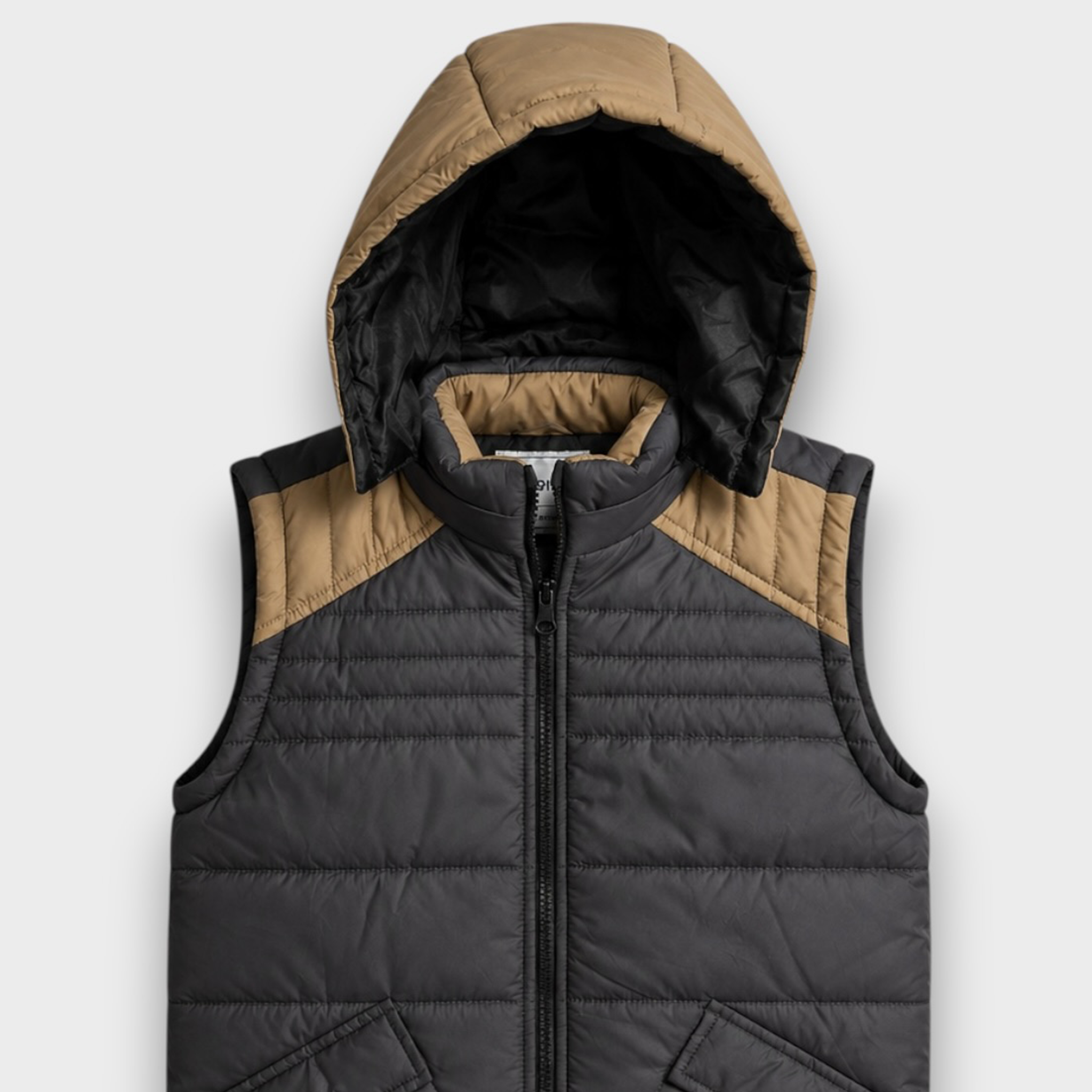 Grey Sleeveless Puffer Jacket (25WBSJ002)