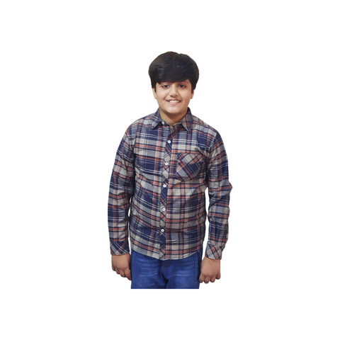 Boys shirt- Navy check