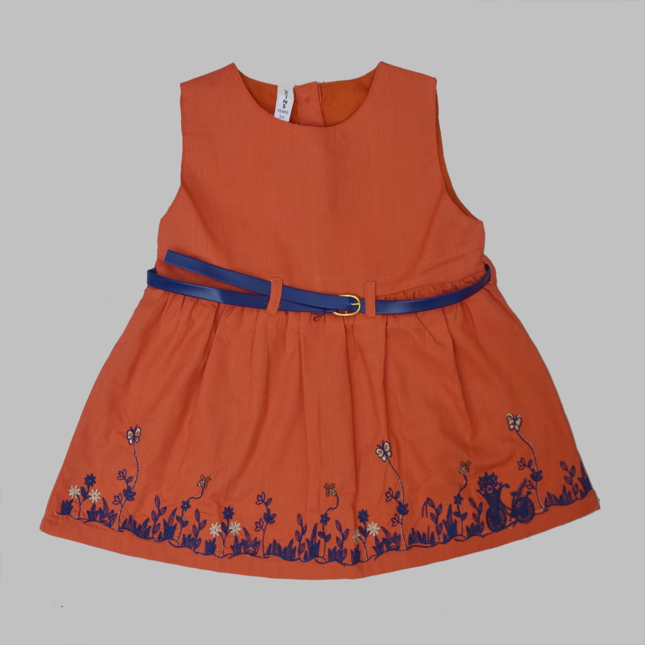 GIRLS Cotton Rust  Frock
