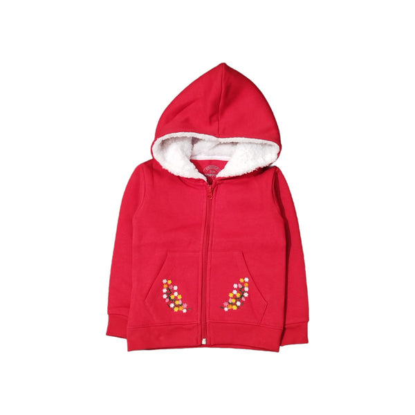 Girls fleece zipper-Red color