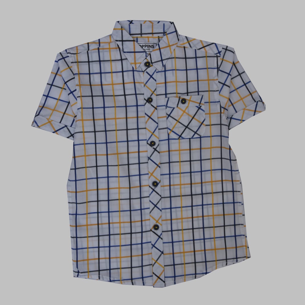 BOYS CASUAL White CHK SHIRT