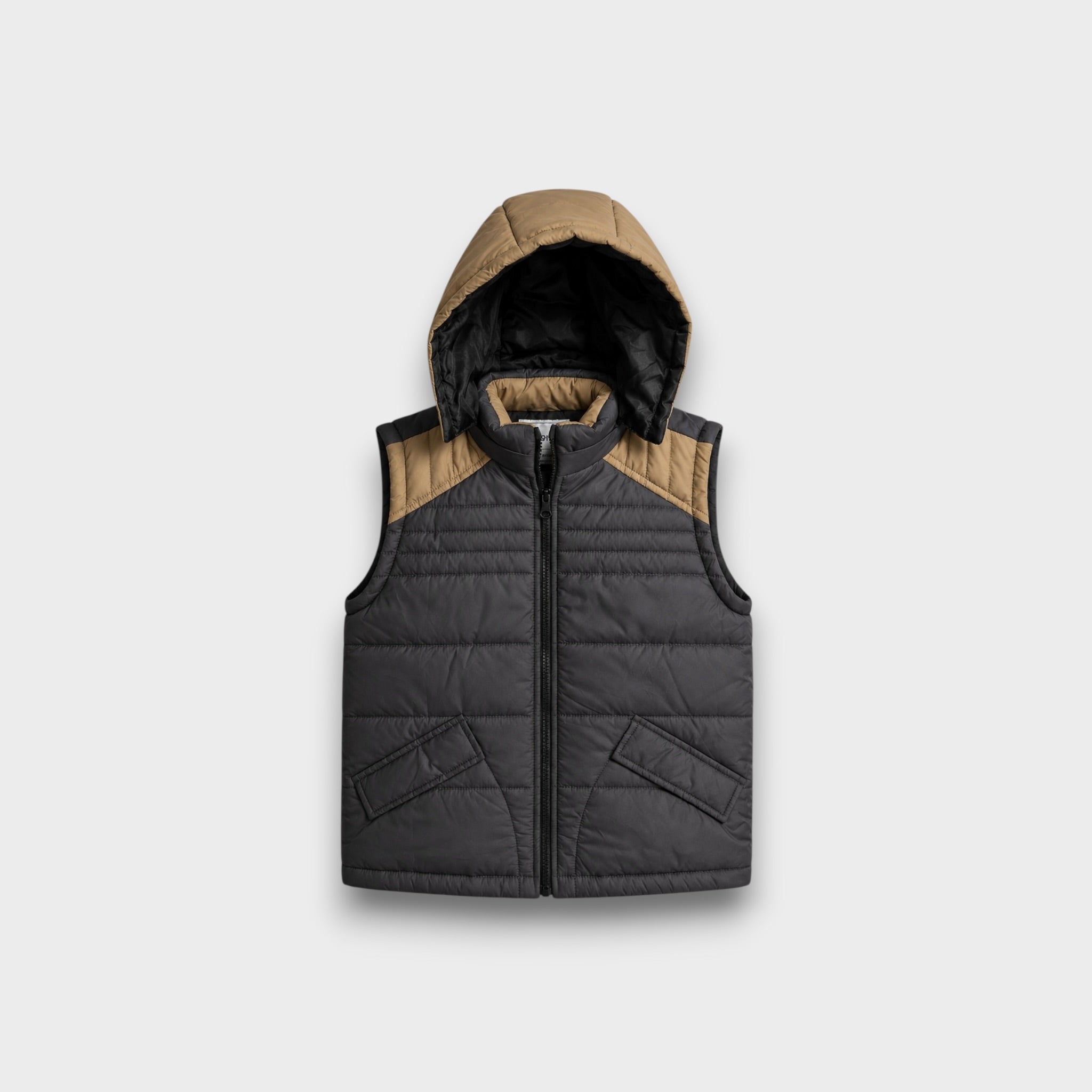 Grey Sleeveless Puffer Jacket (25WBSJ002)