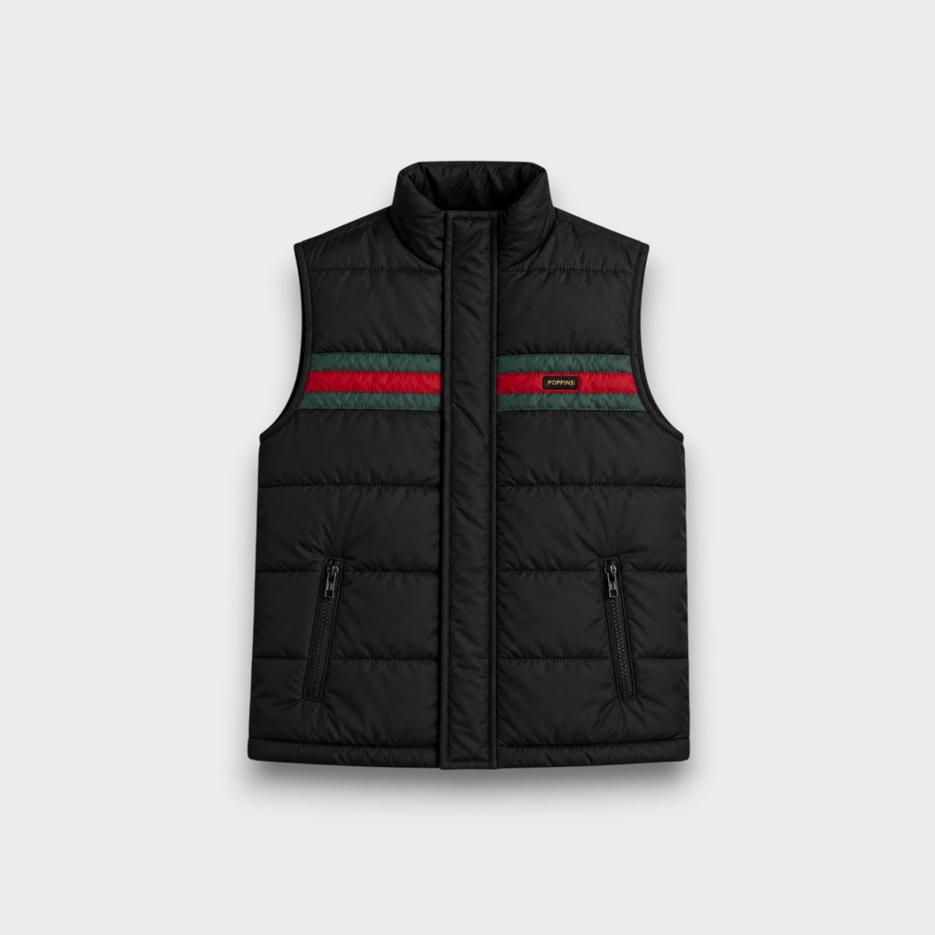 Black Sleeveless Puffer Jacket (25WBSJ001)